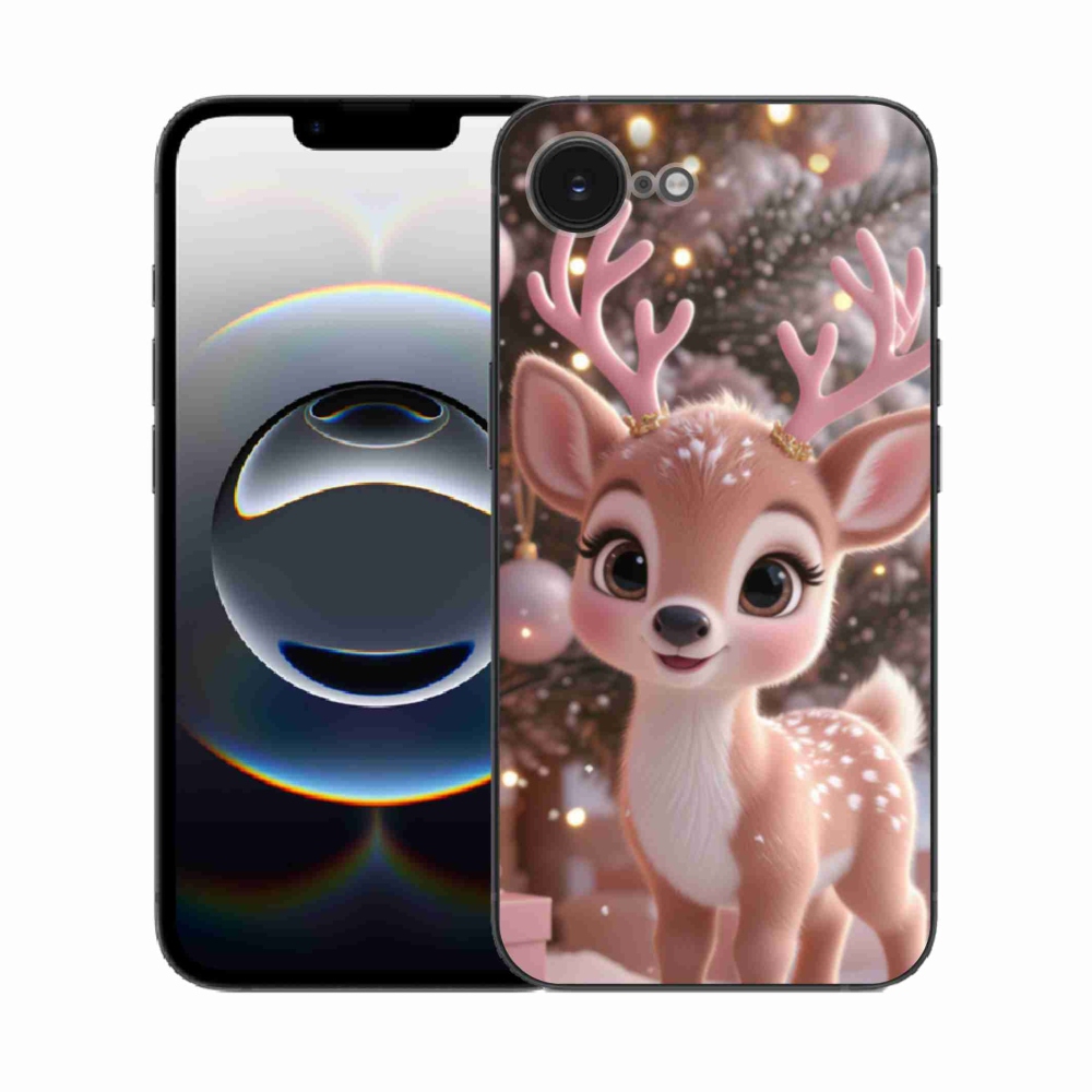 Zselés borítás mmCase iPhone 16e készülékhez - aranyos rénszarvas