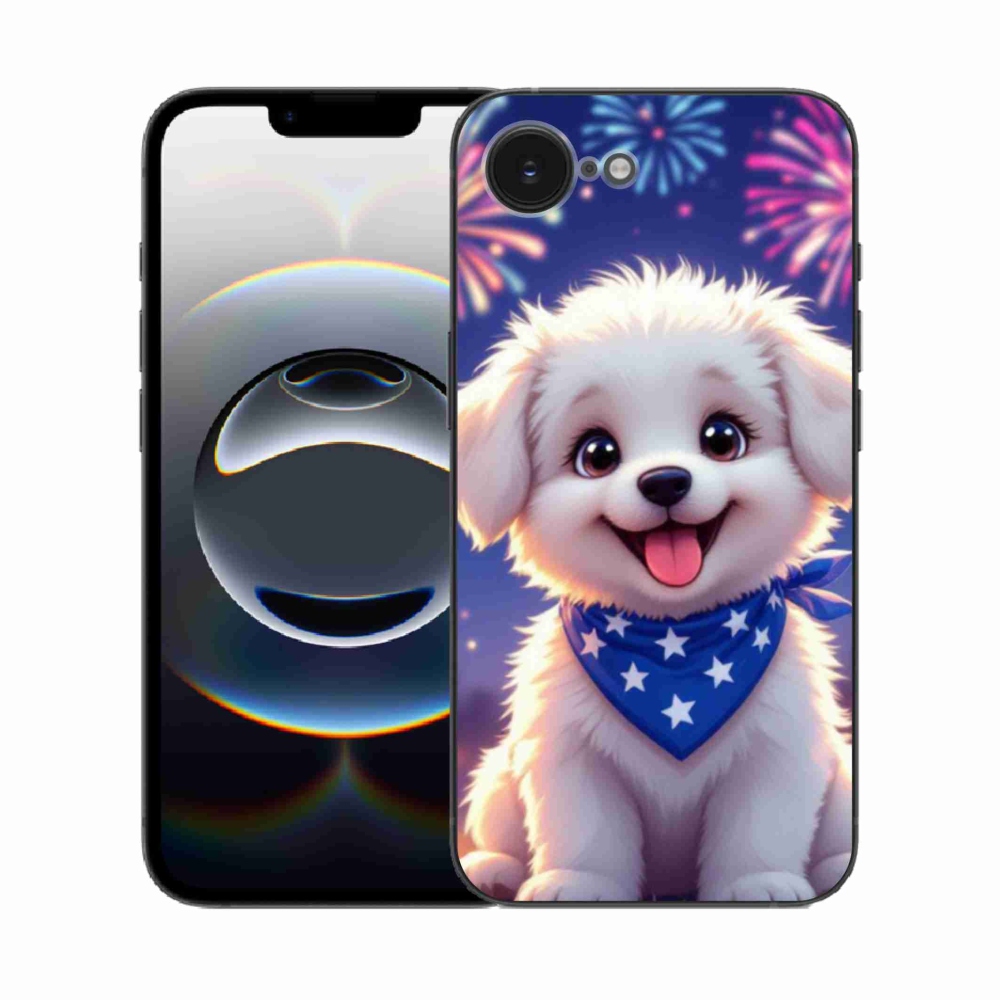 Gél borítás mmCase iPhone 16e készülékhez - ünnepi kiskutya