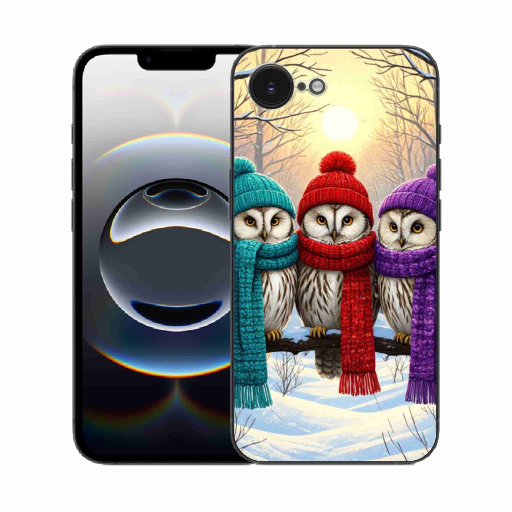 Zselés borítás mmCase iPhone 16e készülékhez - bagoly barátok