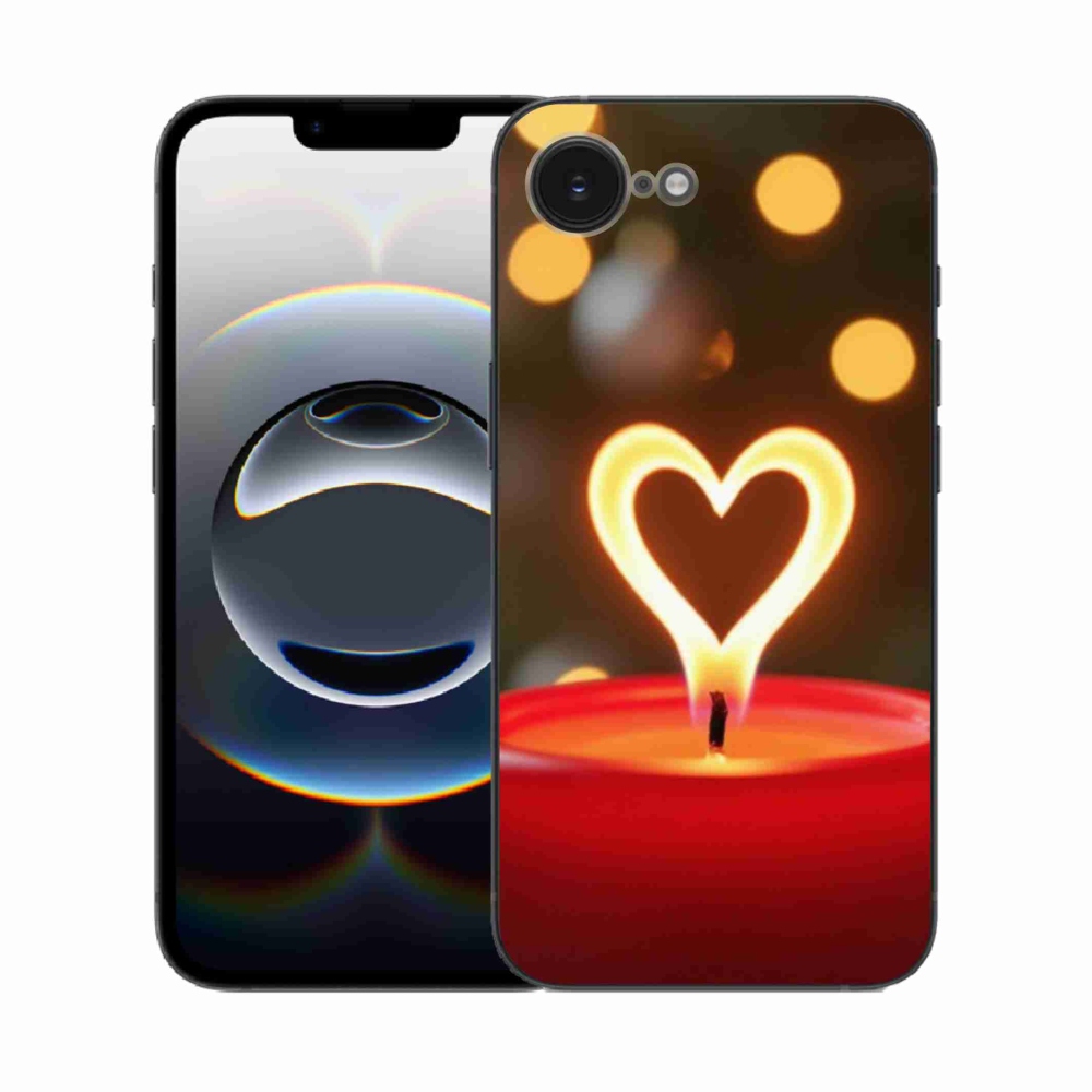 Zselés borítás mmCase iPhone 16e készülékhez - láng szíve