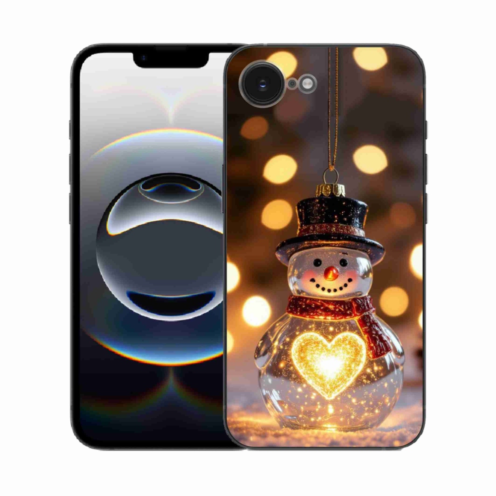 mmCase gél tok az iPhone 16e-hez – világító karácsonyi hóember