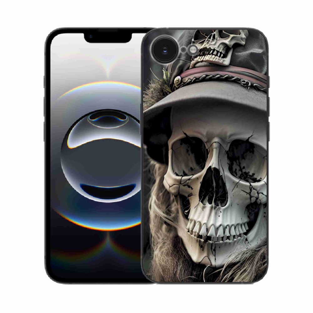 Zselés borítás mmCase iPhone 16e készülékhez - sötét koponya