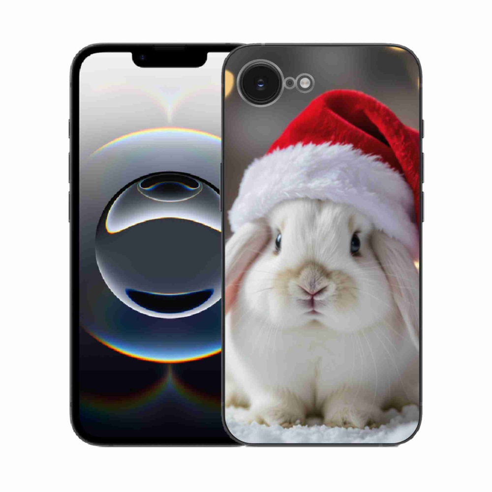 Gél borítás mmCase iPhone 16e készülékhez - Karácsonyi nyúl