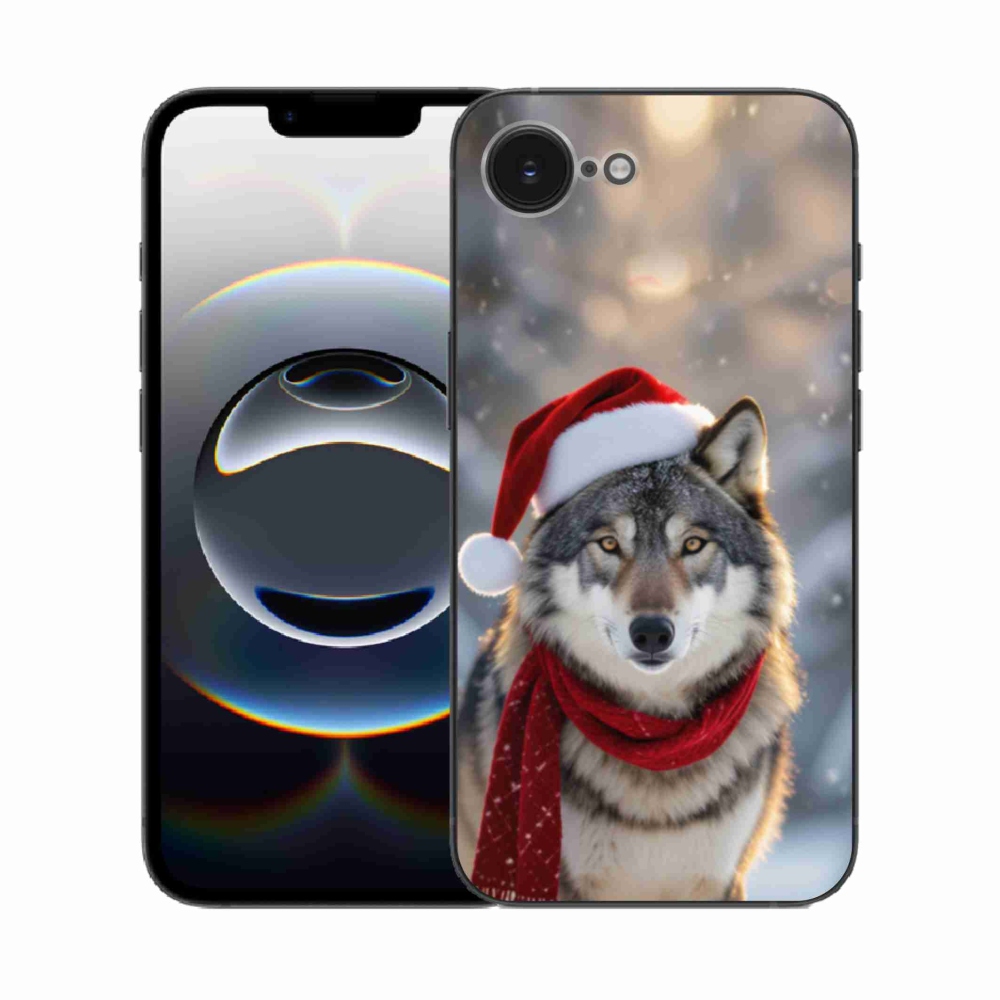 Gél borítás mmCase iPhone 16e készülékhez - Karácsonyi farkas