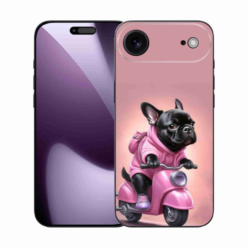 Gél borítás mmCase iPhone 17 Air készülékhez - Francia bulldog egy robogón