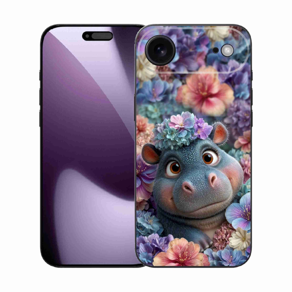 mmCase gél tok az iPhone 17 Air-hez – virágok között úszó víziló