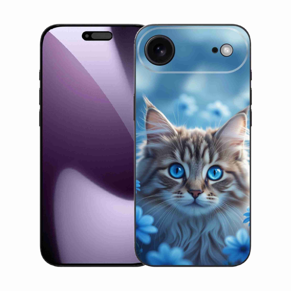 mmCase gél tok az iPhone 17 Air-hez – kiscica kék virágok között