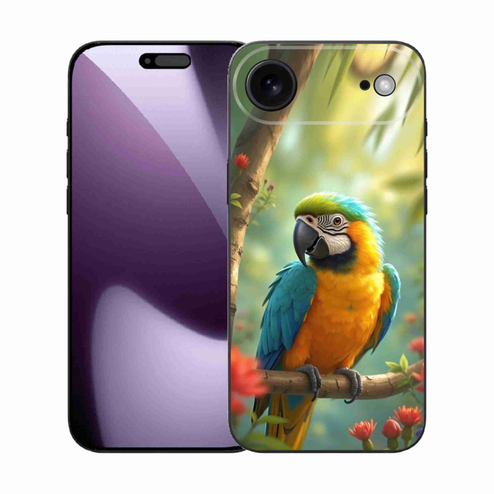 mmCase gél tok az iPhone 17 Air-hez – kék-sárga ara papagáj