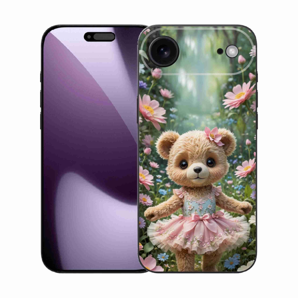 mmCase gél tok az iPhone 17 Air-hez – aranyos mackó virágok között