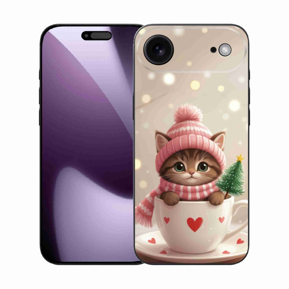 mmCase gél tok az iPhone 17 Air-hez – karácsonyi cica csészében