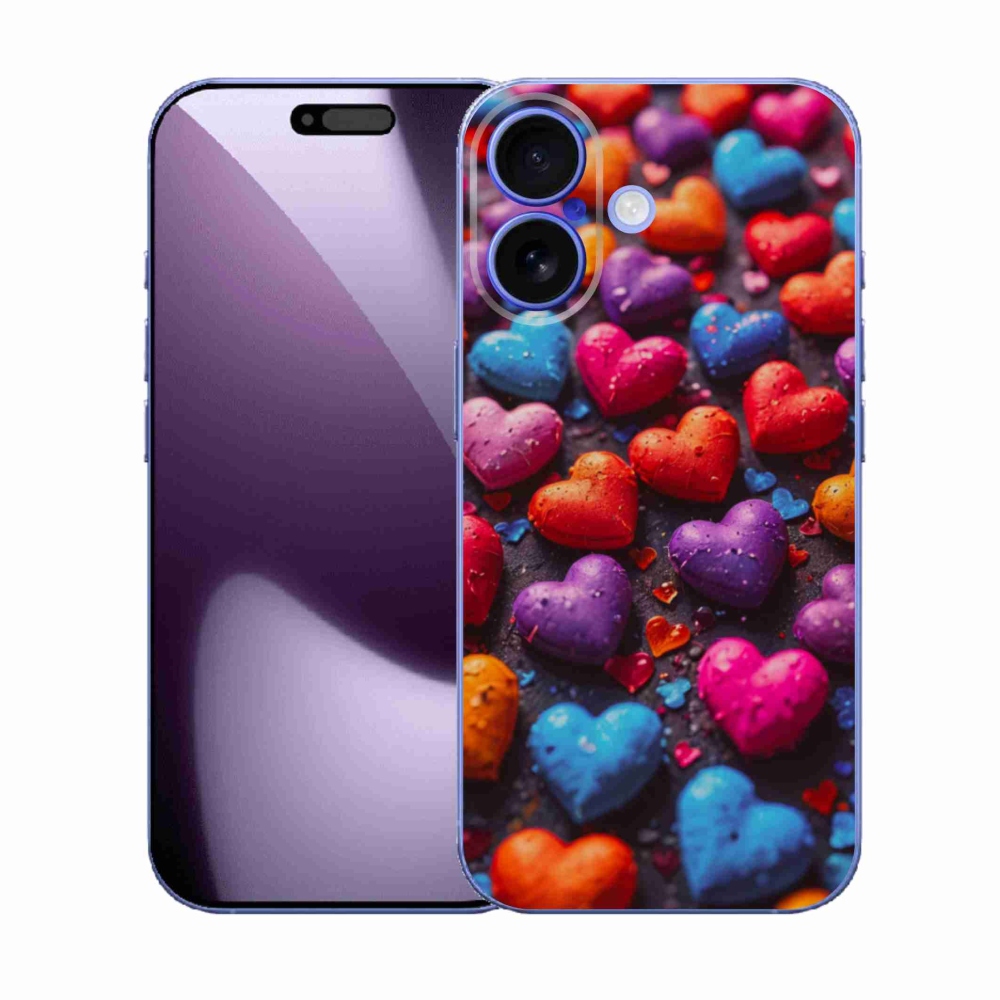 Zselés borítás mmCase iPhone 17 készülékhez - színes szív