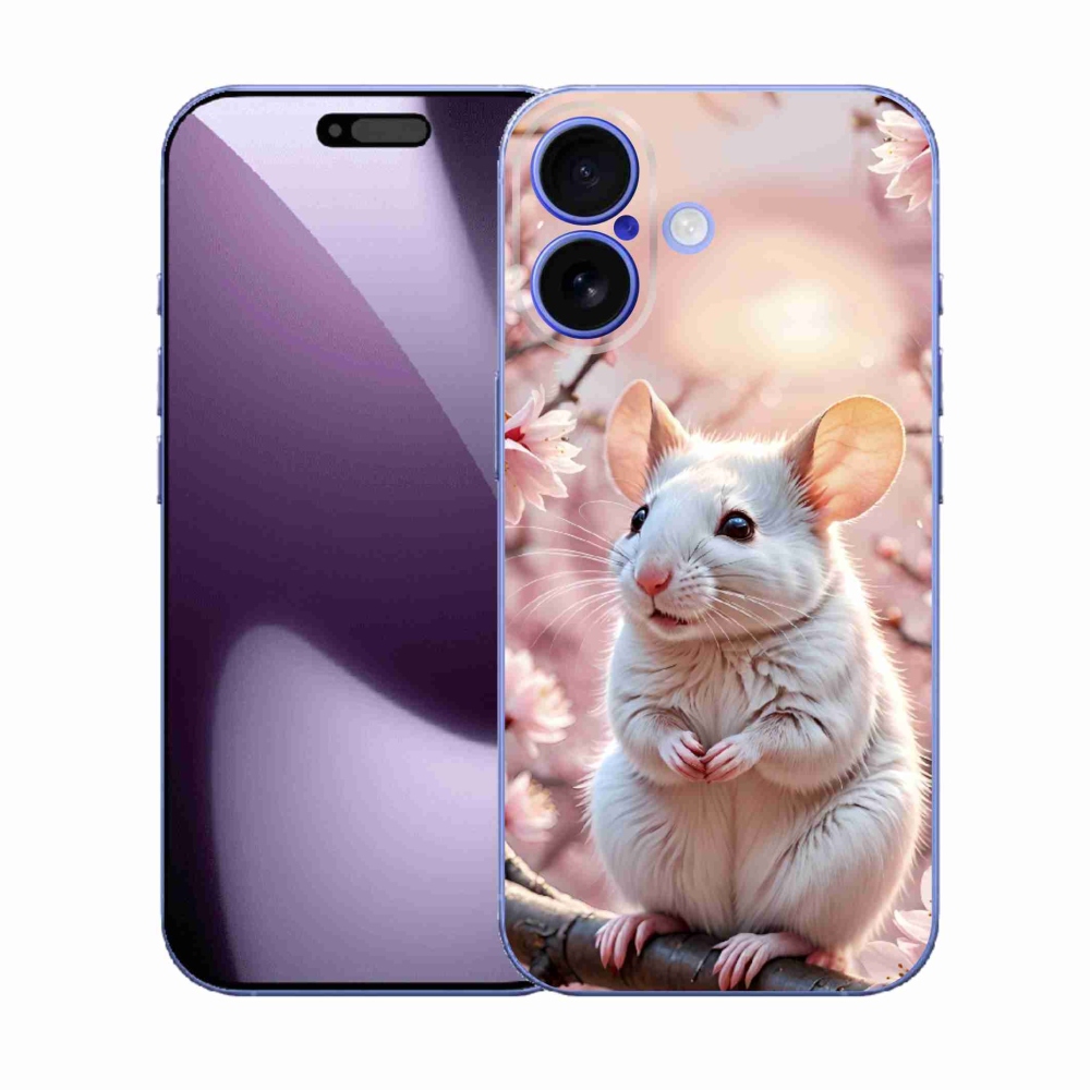 mmCase gél tok az iPhone 17-hez – fehér egér egy ágon