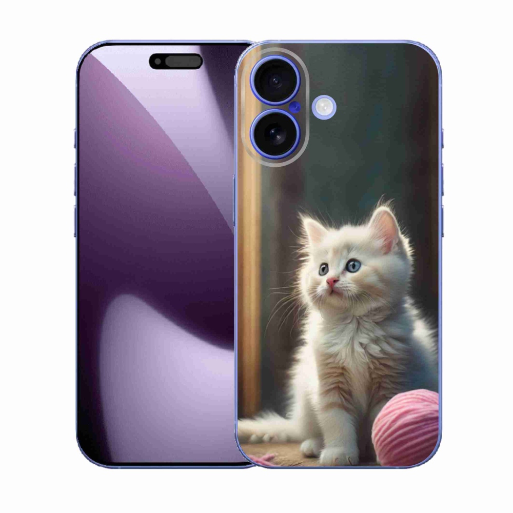 Gél borítás mmCase iPhone 17 készülékhez - fehér cica 2