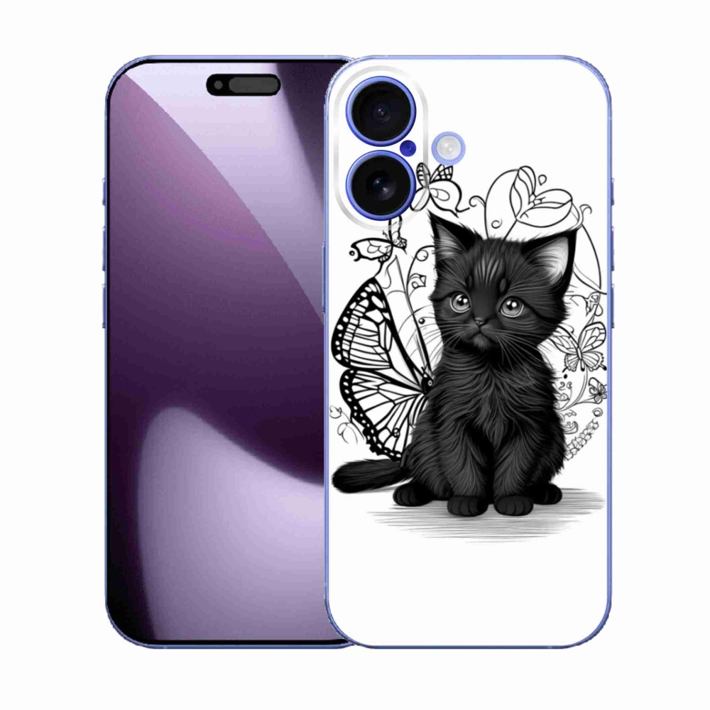 Zselés borítás mmCase iPhone 17 készülékhez - fekete cica