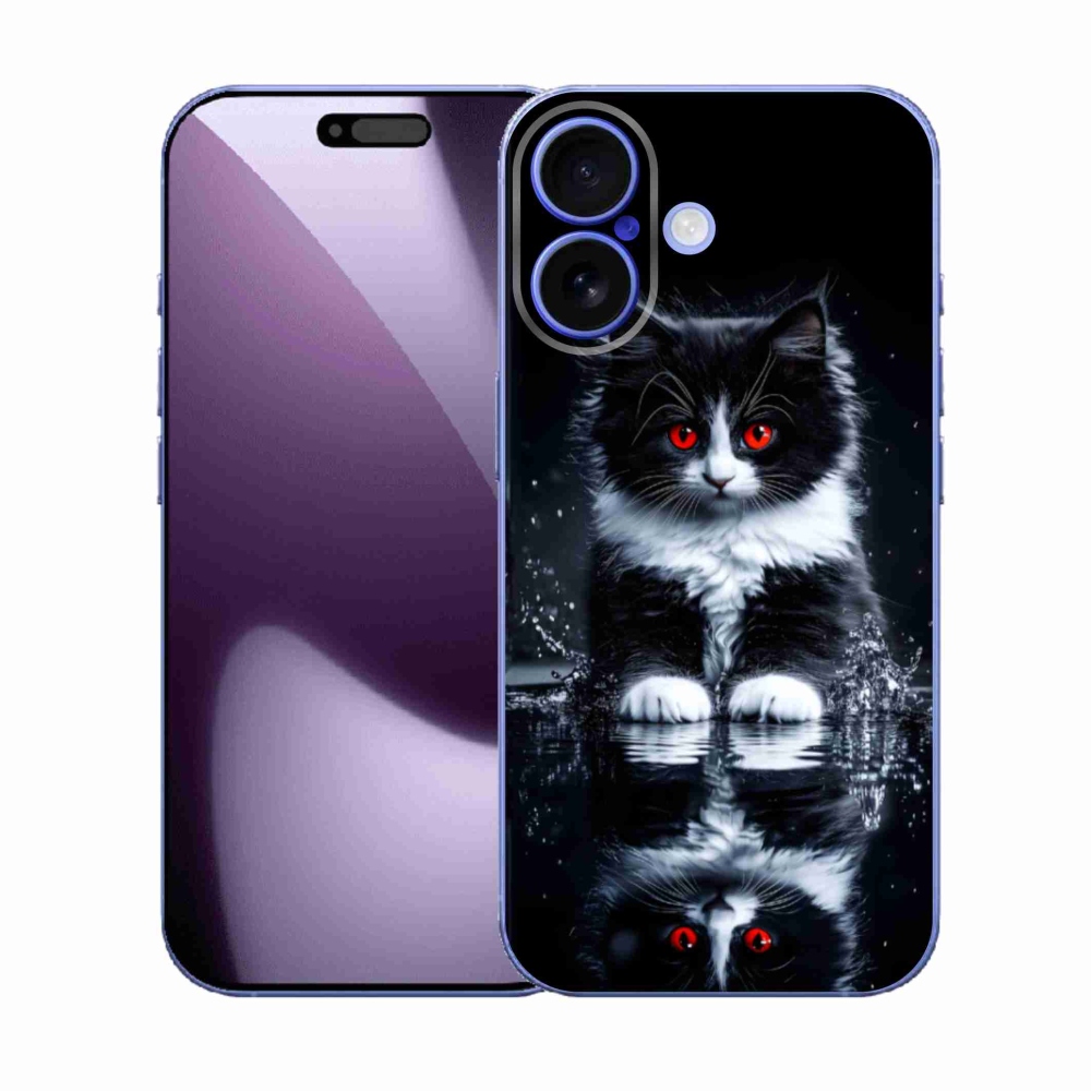 Zselés borítás mmCase iPhone 17 készülékhez - fekete-fehér cica