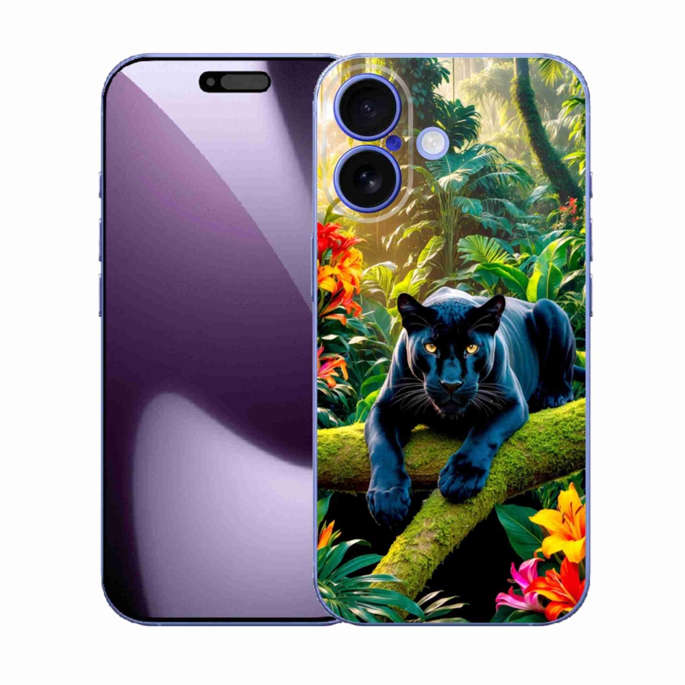 Zselés borítás mmCase iPhone 17 készülékhez - fekete párduc a dzsungelben