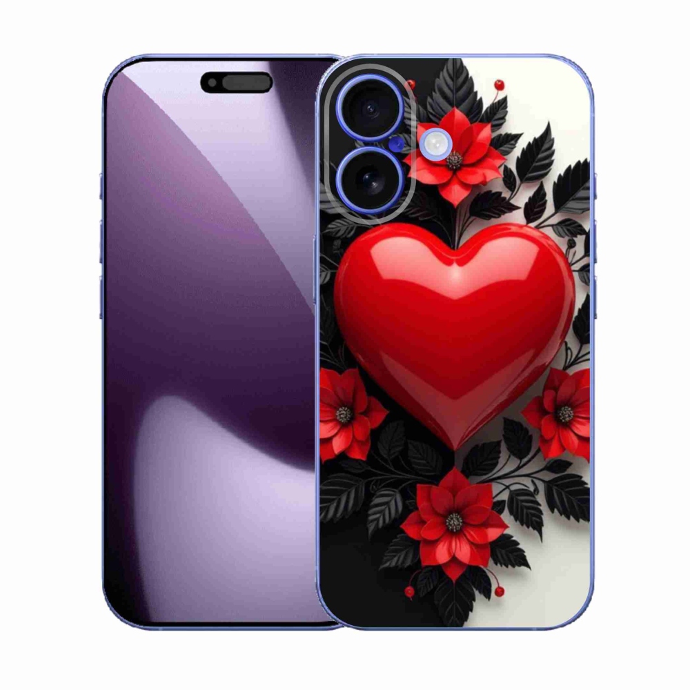 Gél borítás mmCase iPhone 17 készülékhez - piros szív