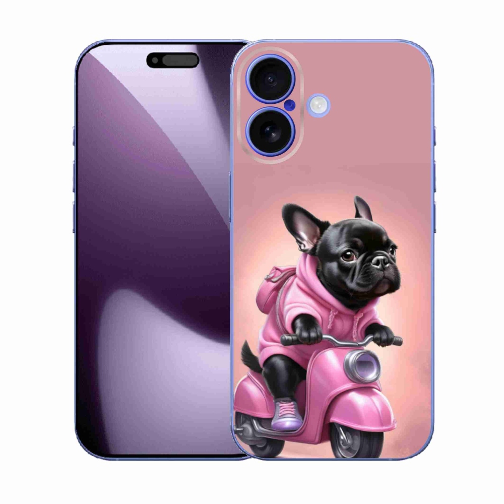 Gél borítás mmCase iPhone 17 készülékhez - Francia bulldog egy robogón