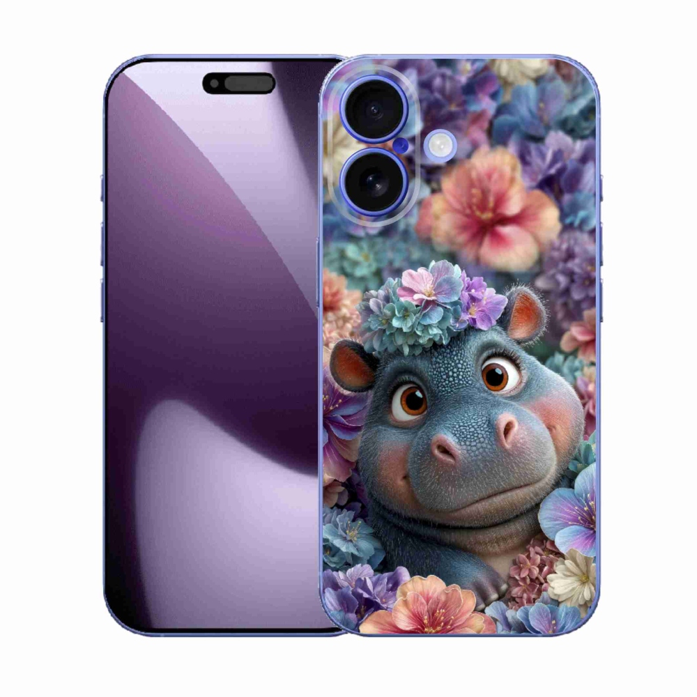 mmCase gél tok az iPhone 17-hez – virágok között úszó víziló