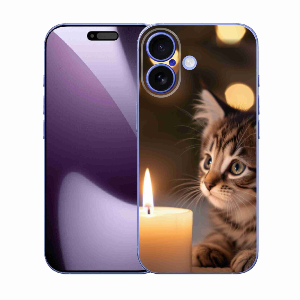 Zselés borítás mmCase iPhone 17 készülékhez - cica és gyertya