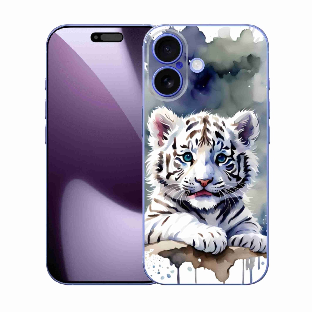 Gél borítás mmCase iPhone 17 készülékhez - fehér tigriskölyök