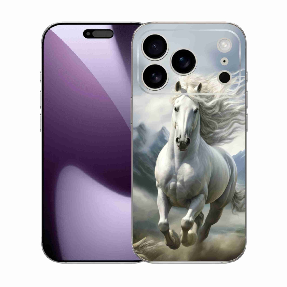 mmCase gél tok az iPhone 17 Pro-hoz – futó fehér ló 3