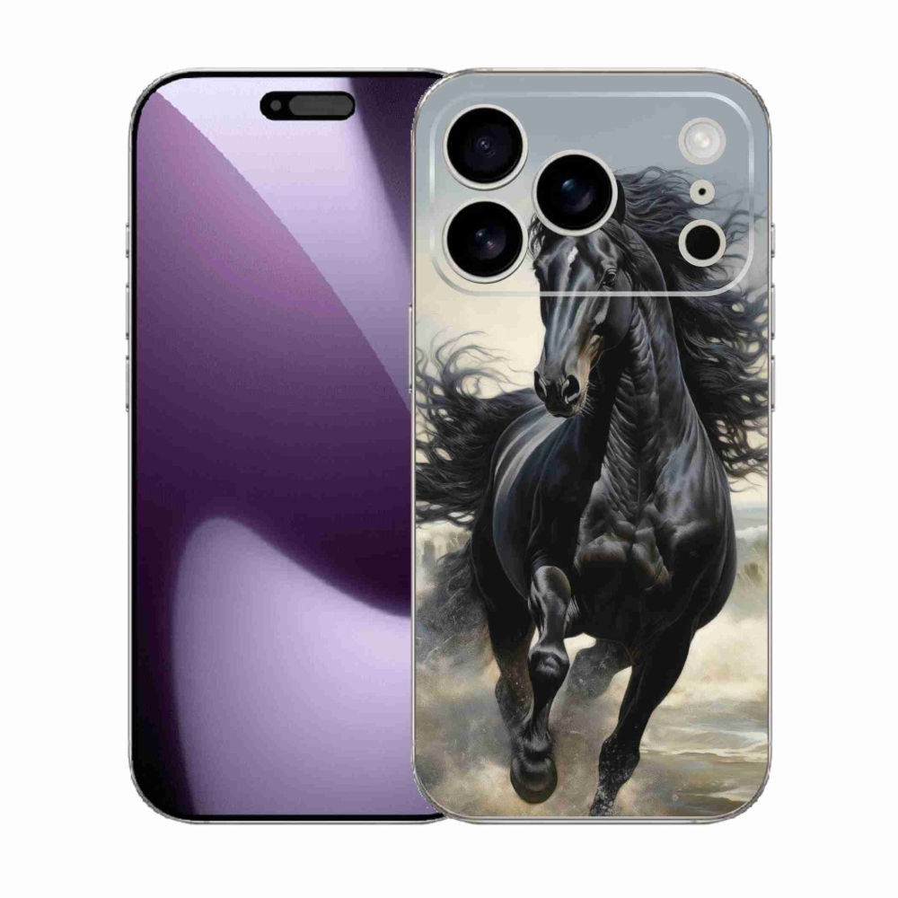 mmCase gél tok az iPhone 17 Pro-hoz – futó fekete ló