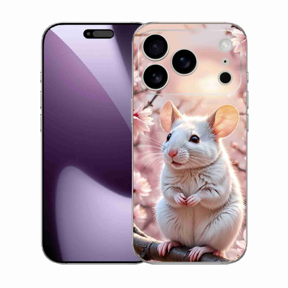 mmCase gél tok az iPhone 17 Pro-hoz – fehér egér egy ágon