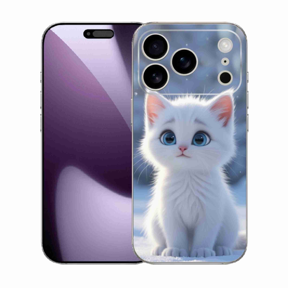 mmCase gél tok az iPhone 17 Pro-hoz – fehér cica 3