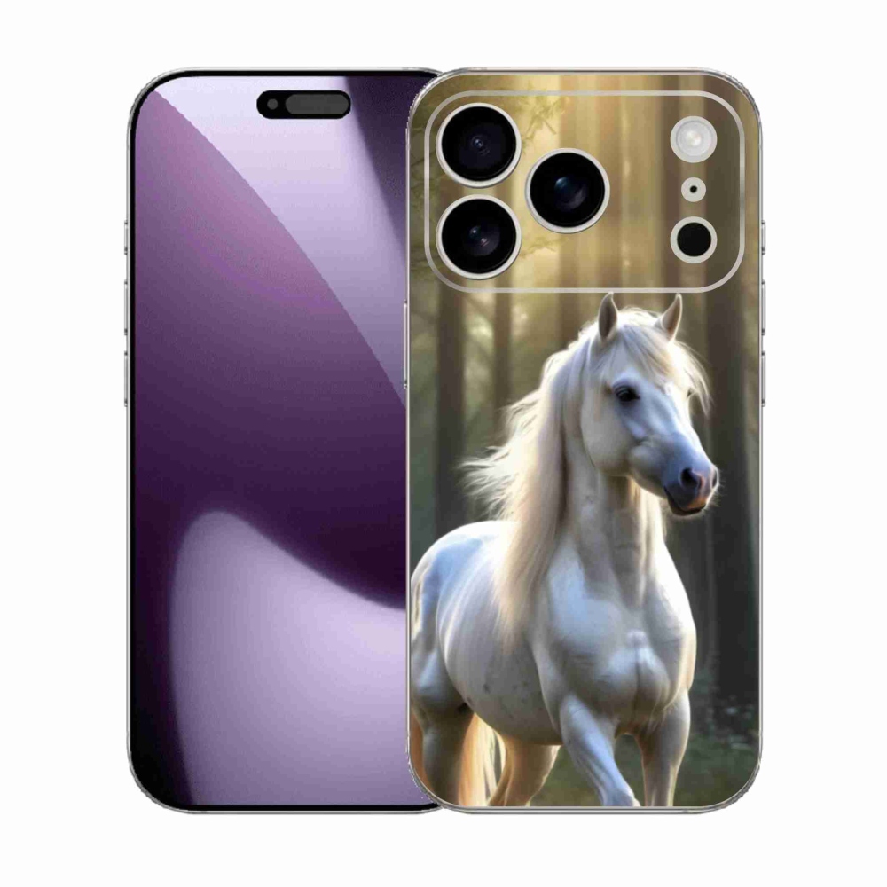 Zselés borítás mmCase iPhone 17 Pro készülékhez - fehér ló 3