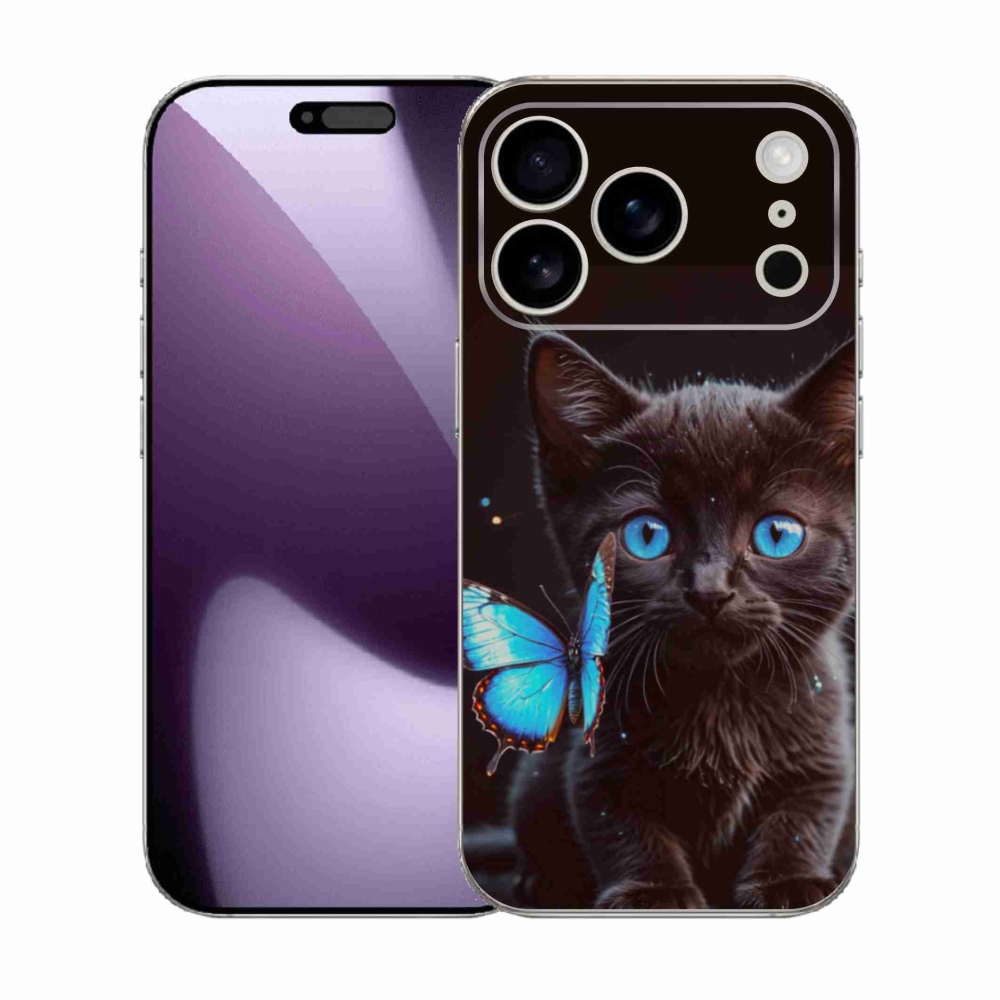 Zselés borítás mmCase iPhone 17 Pro készülékhez - fekete cica 3