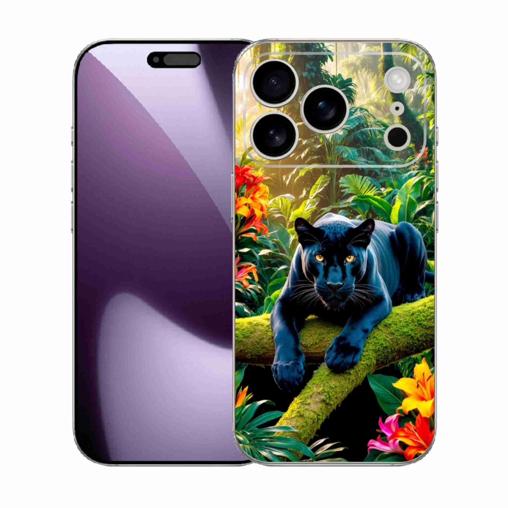 Gél borítás mmCase iPhone 17 Pro készülékhez - fekete párduc a dzsungelben