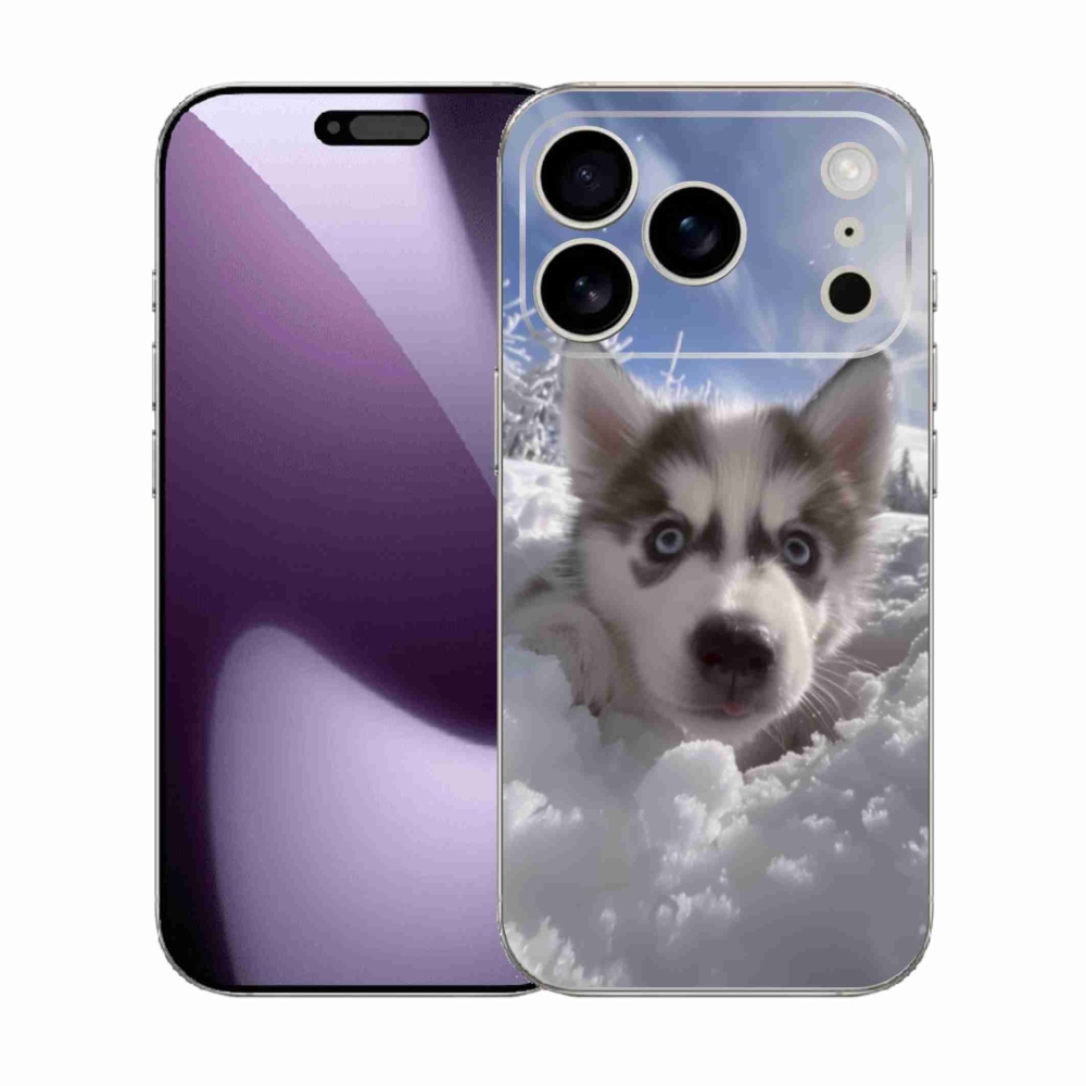 Gél borítás mmCase iPhone 17 Pro készülékhez - husky a hóban