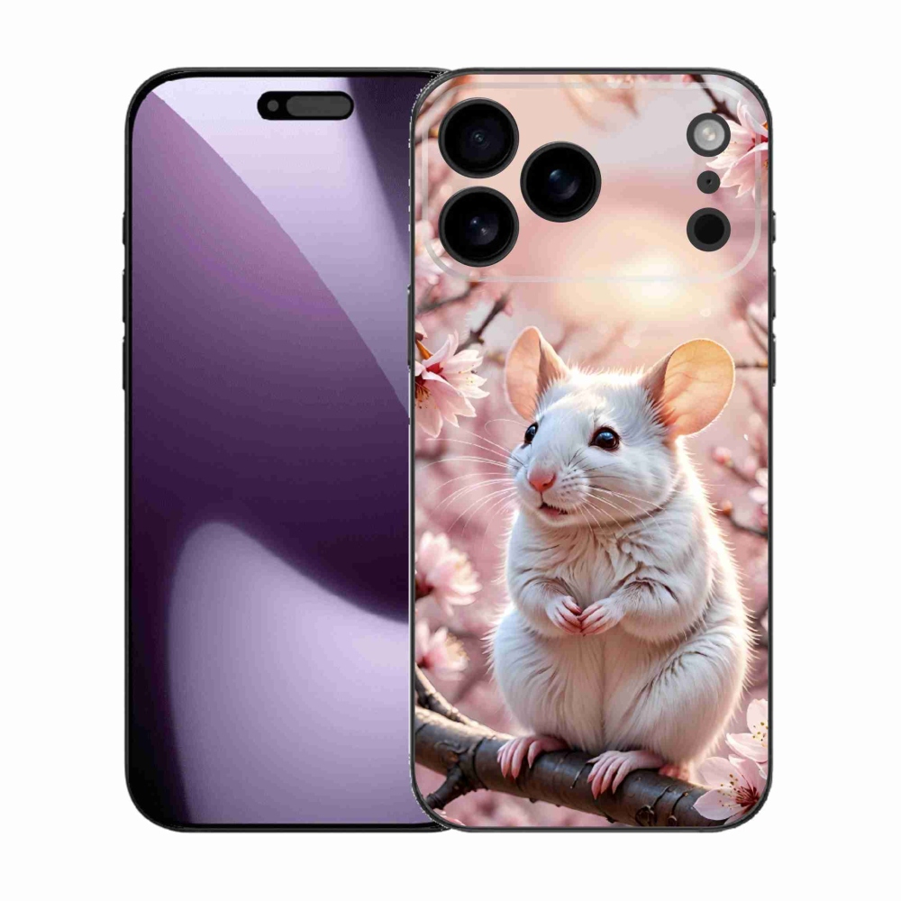 mmCase gél tok az iPhone 17 Pro Max-hoz – fehér egér egy ágon