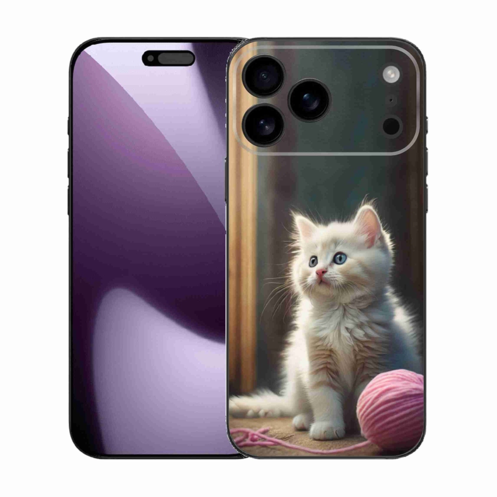 Zselés borítás mmCase iPhone 17 Pro Max készülékhez - fehér cica 2