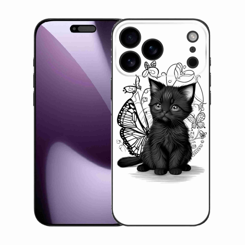 Zselés borítás mmCase iPhone 17 Pro Max készülékhez - fekete cica