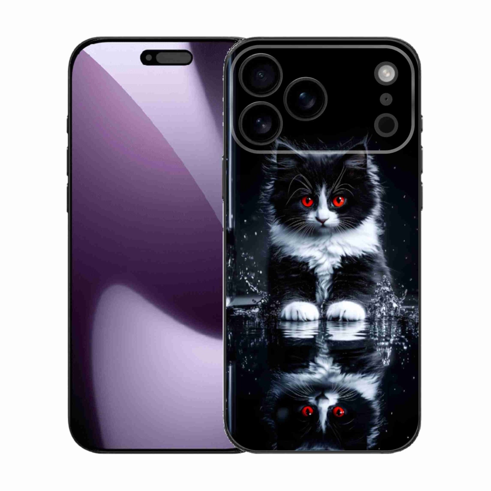 Zselés borítás mmCase iPhone 17 Pro Max készülékhez - fekete-fehér cica