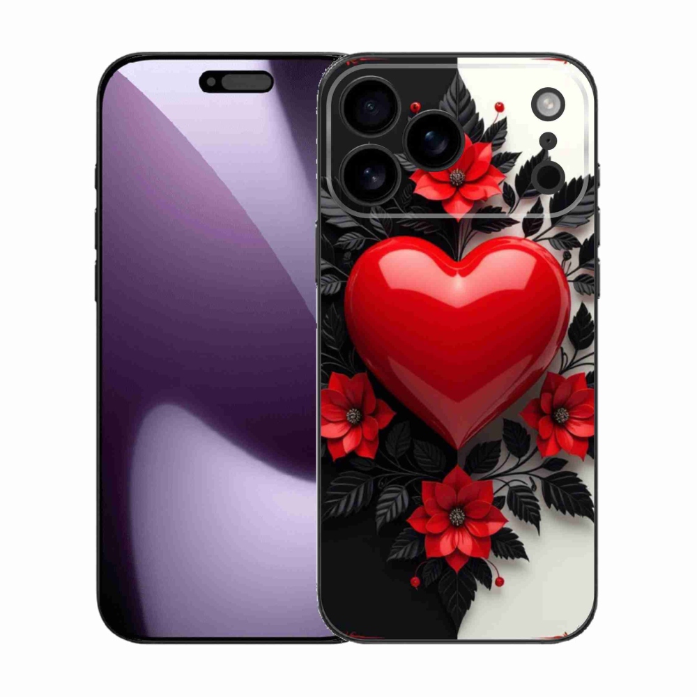 Zselés borítás mmCase iPhone 17 Pro Max készülékhez - piros szív