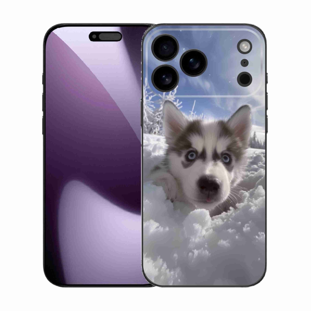 Gél borítás mmCase iPhone 17 Pro Max készülékhez - husky a hóban
