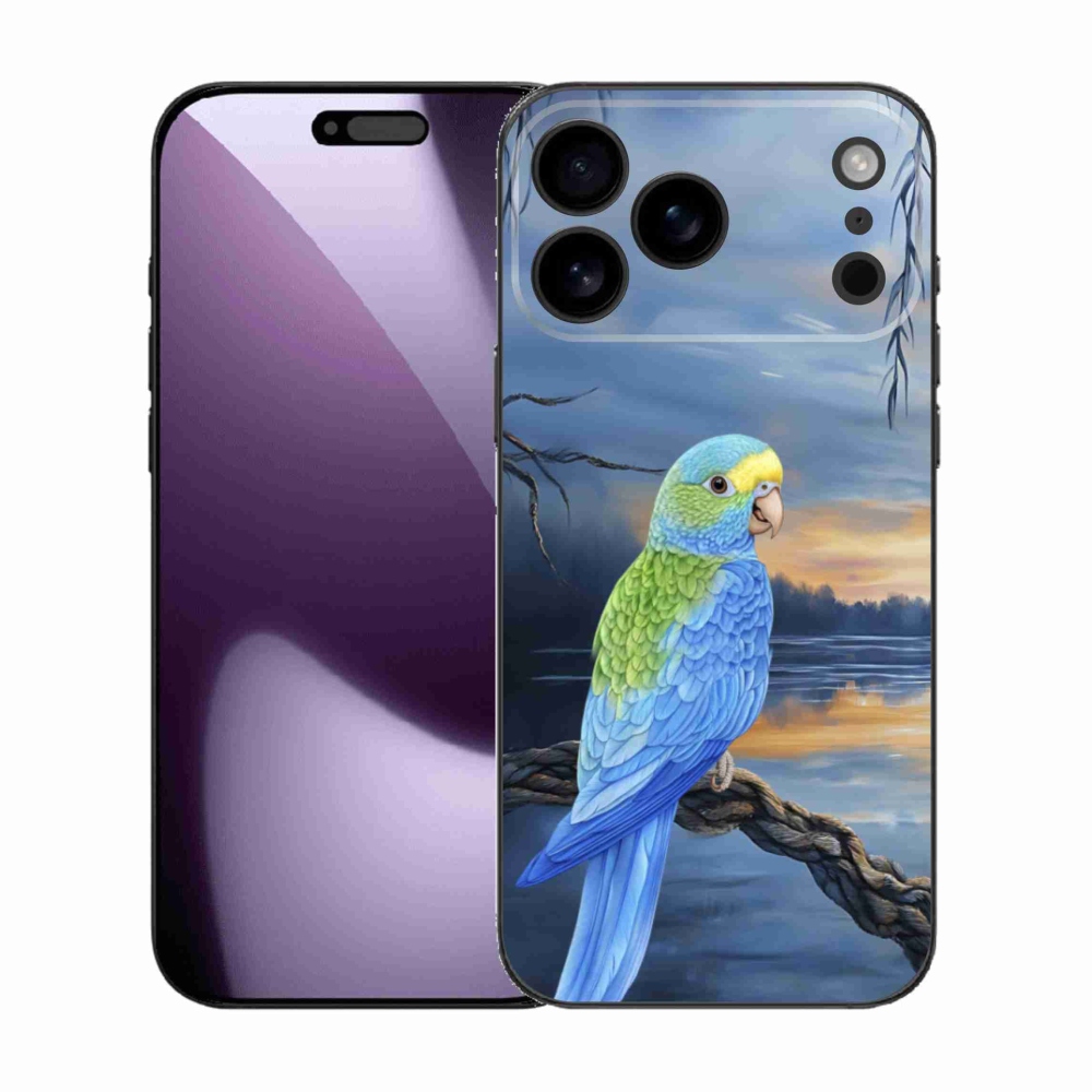 Zselés borítás mmCase iPhone 17 Pro Max készülékhez - kék papagáj