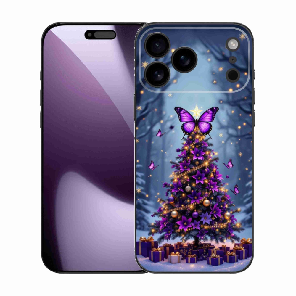 mmCase gél tok az iPhone 17 Pro Max-hoz – pillangós karácsonyfa