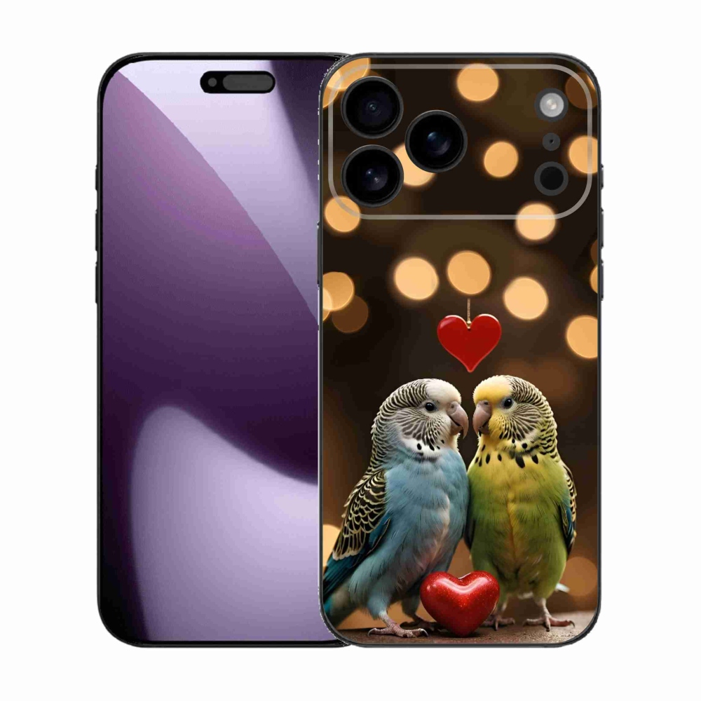 mmCase gél tok az iPhone 17 Pro Max-hoz – szerelmes papagájok