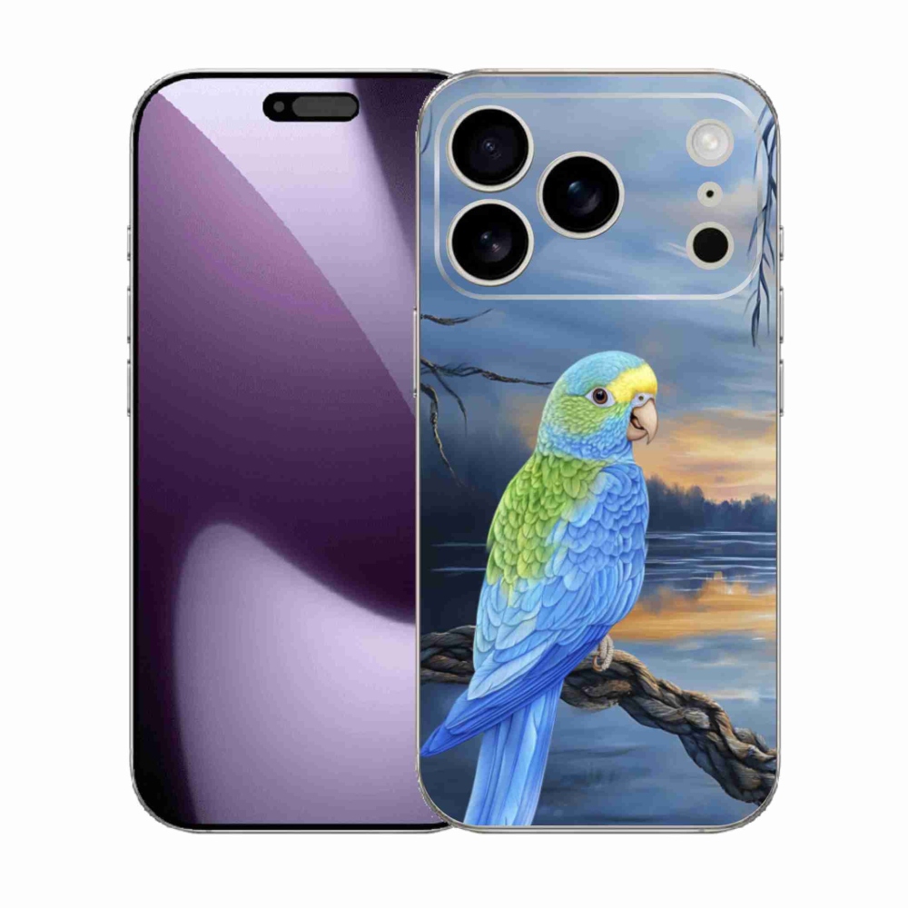 Zselés borítás mmCase iPhone 17 Pro készülékhez - kék papagáj