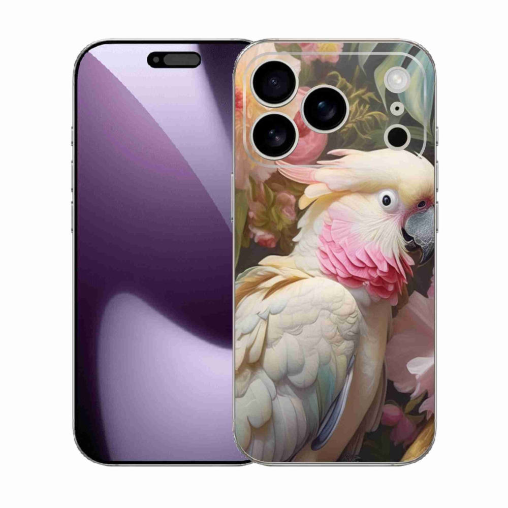 Zselés borítás mmCase iPhone 17 Pro készülékhez - papagáj kakadu rózsaszín 2