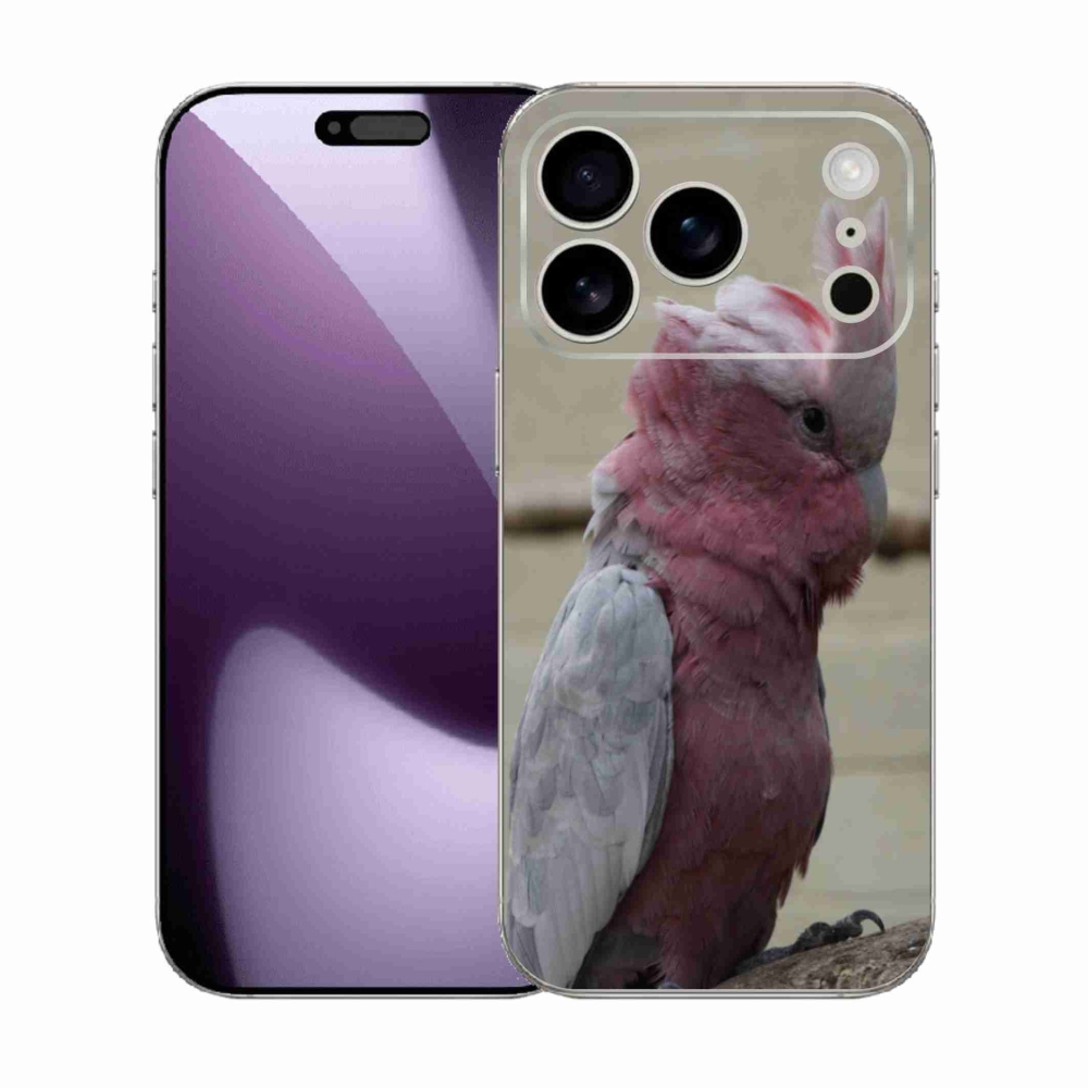 Zselés borítás mmCase iPhone 17 Pro készülékhez - papagáj kakadu rózsaszínű
