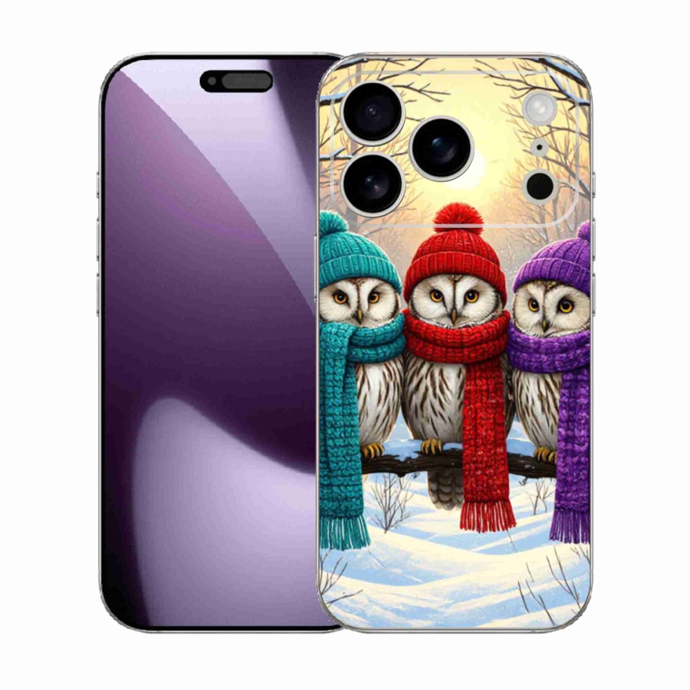 Zselés borítás mmCase iPhone 17 Pro készülékhez - bagoly barátok