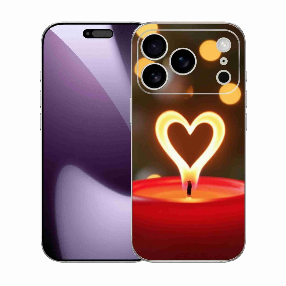 Zselés borítás mmCase iPhone 17 Pro készülékhez - láng szíve