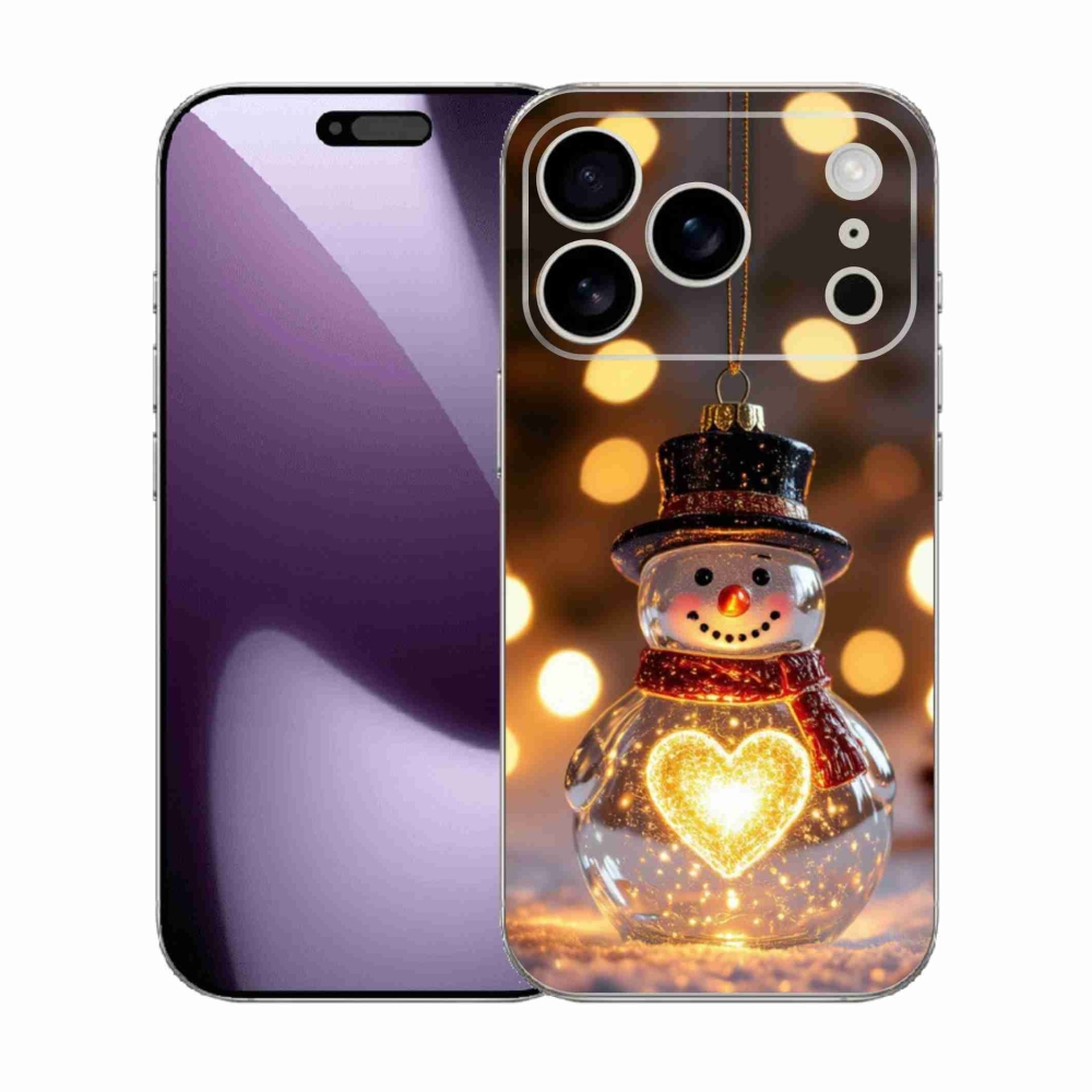 mmCase gél tok az iPhone 17 Pro-hoz – világító karácsonyi hóember