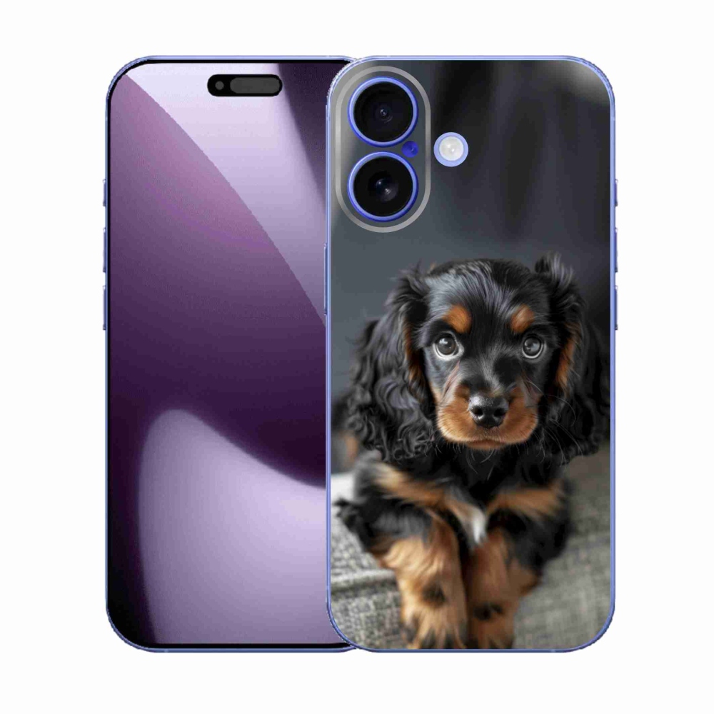 mmCase gél tok az iPhone 17-hez – aranyos, hosszúszőrű tacskó