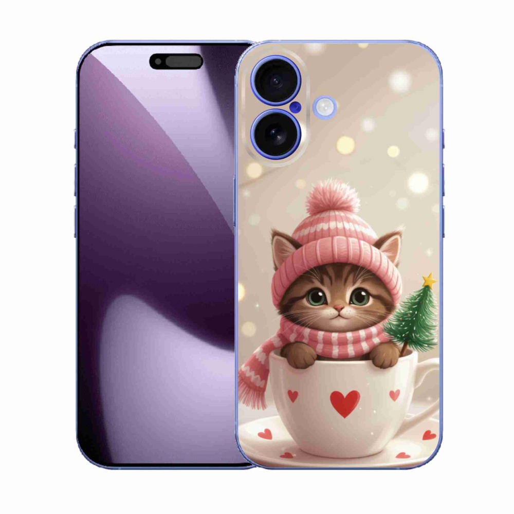 mmCase gél tok az iPhone 17-hez – karácsonyi cica egy csészében
